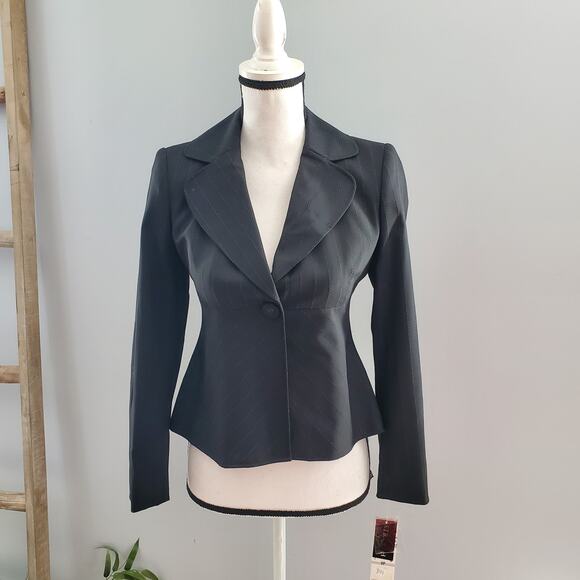 Anne Klein Black Striped Pantsuit 0P - Picture 8 of 15